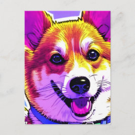 Corgi bright, fet färg vykort