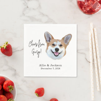 Corgi Bröllopsfest Anpassningsbar Cocktail Napkins Pappersservett