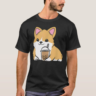 Corgi Bubble Tea Welsh Corgi Pearl Milk Tea T Shirt