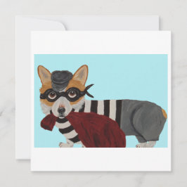 Corgi Burglar Invitation Tack Kort