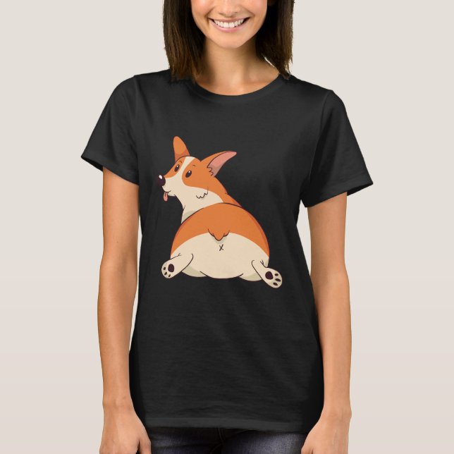 Corgi Butt 201 T Shirt (Framsida)
