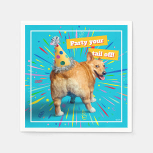 Corgi Butt Födelsedags hatt Pappersservett