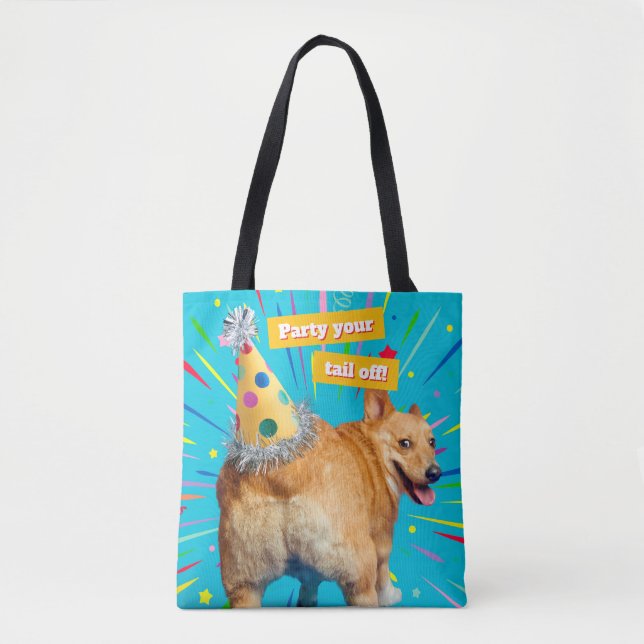 Corgi Butt Födelsedags hatt Tygkasse (Framsida)