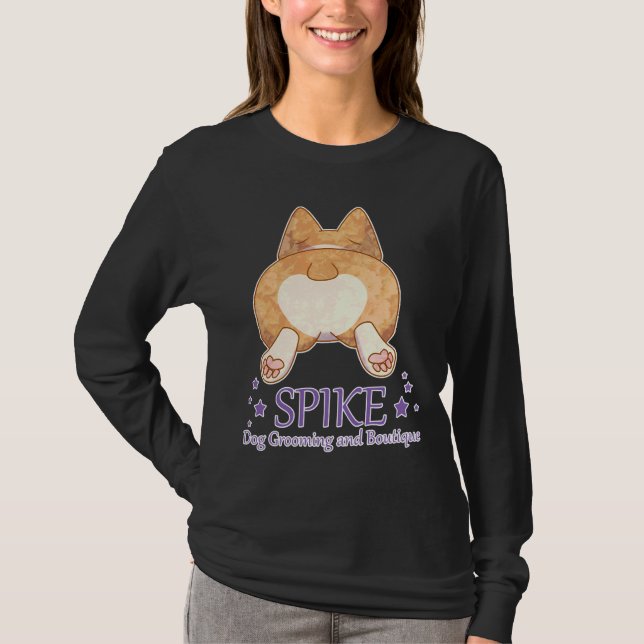 Corgi Butt Grooming T Shirt (Framsida)