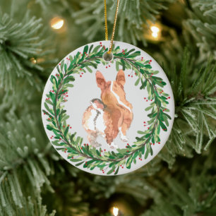 Corgi Butt Helgdag julkrans Julgransprydnad Keramik