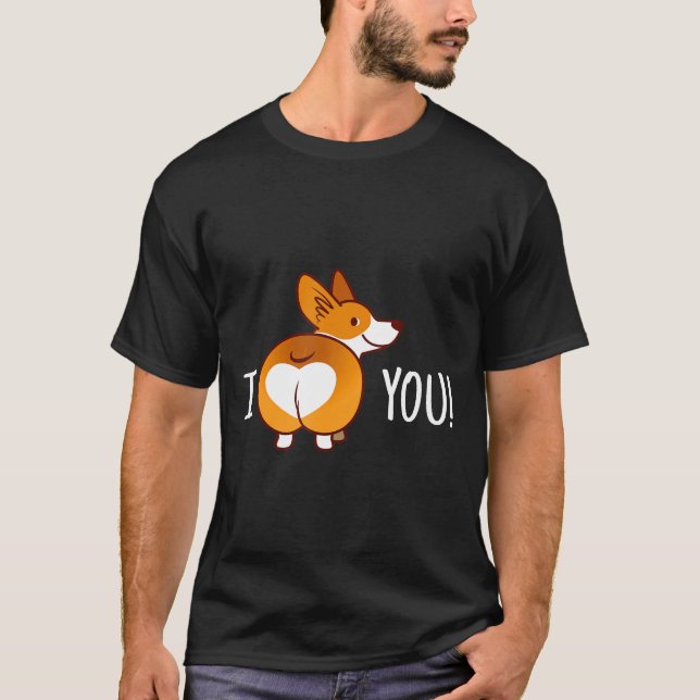 Corgi Butt Kärlek Hund Pet Puppy Par Tee (Framsida)
