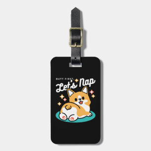 Corgi Butt och Nap Vibes - Cute Sleeping Hund Bagagebricka