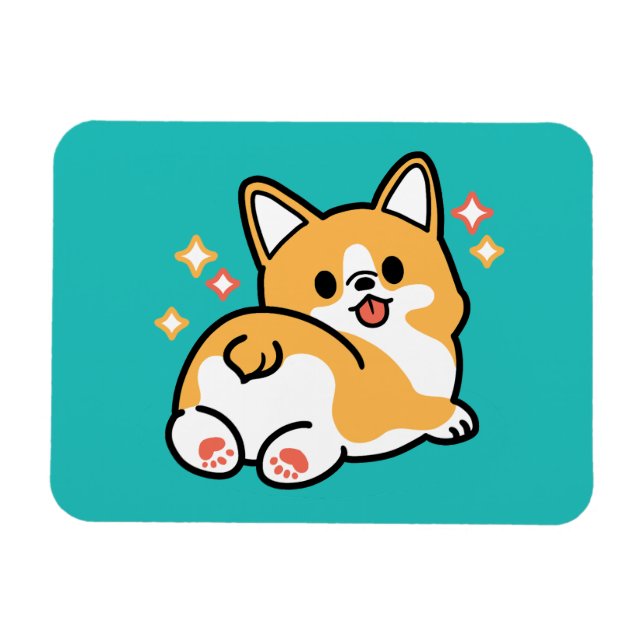 Corgi Butt och Nap Vibes - Cute Sleeping Hund Magnet (Horisontell)