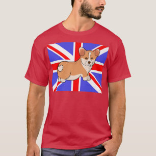 Corgi Butt Union Flagga Queens Pet Puppy Hund'am M T Shirt