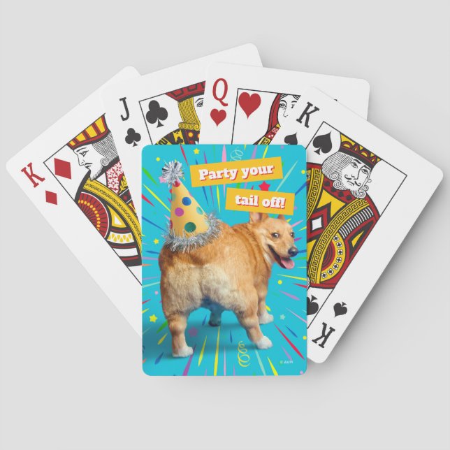Corgi Byx Födelsedagshatt Casinokort (Baksidan)