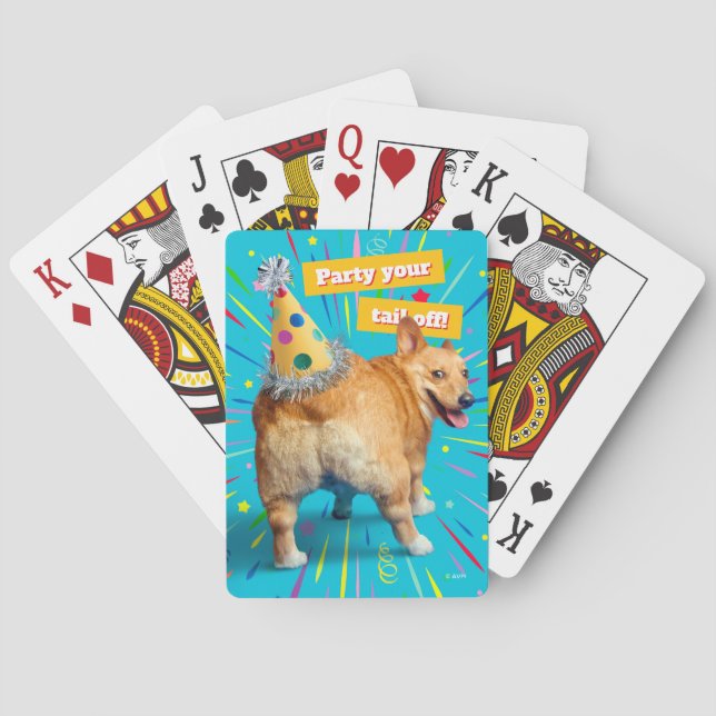 Corgi Byx Födelsedagshatt Casinokort (Baksidan)
