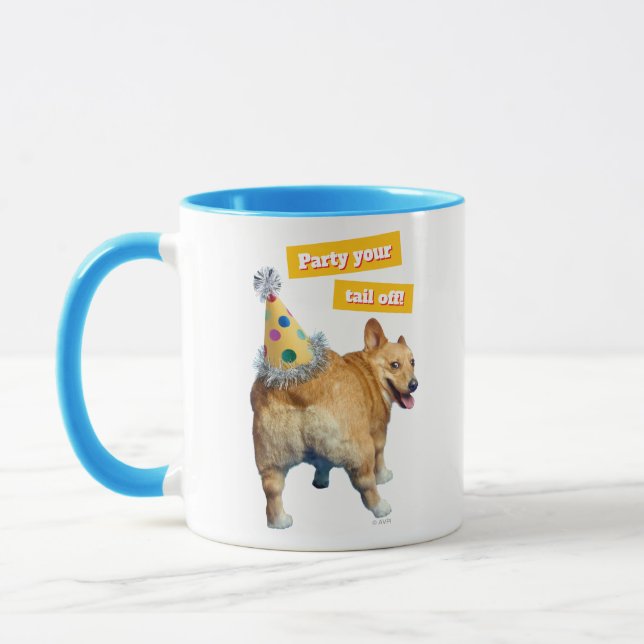 Corgi Byx Födelsedagshatt Mugg (Vänster)