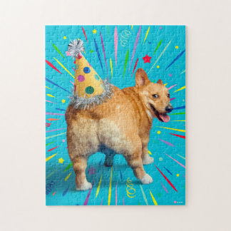 Corgi Byxthatt Födelsedagsmössa Pussel