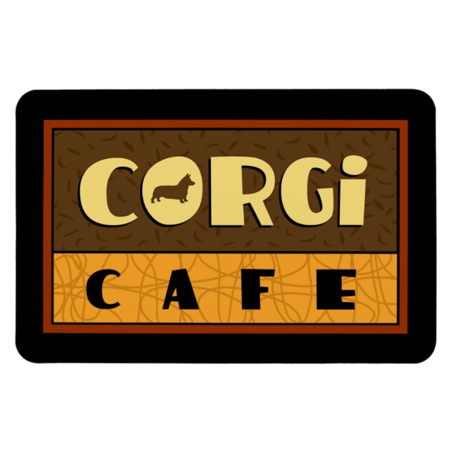 Corgi Cafe Magnet (Horisontell)