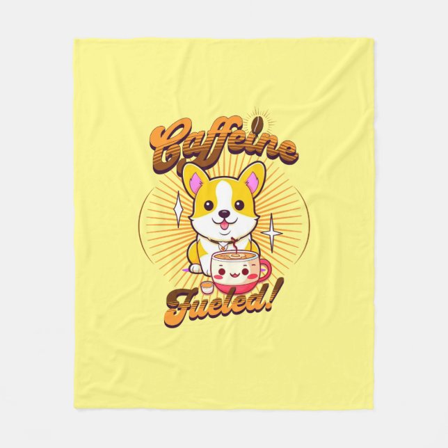 CORGI CAFFEINE FUELED! FLEECEFILT (Framsidan)