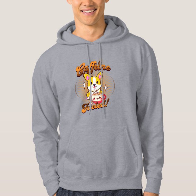 CORGI CAFFEINE FUELED! HOODIE (Framsida)