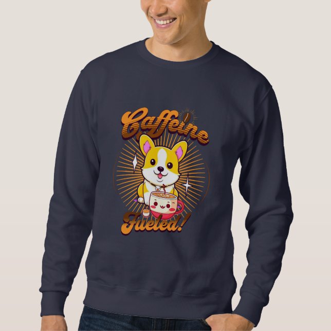 CORGI CAFFEINE FUELED! LÅNG ÄRMAD TRÖJA (Framsida)