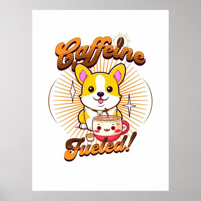 CORGI CAFFEINE FUELED! POSTER (Framsidan)