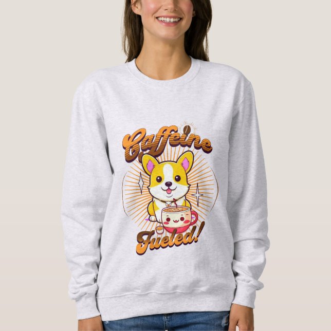 CORGI CAFFEINE FUELED! T SHIRT (Framsida)