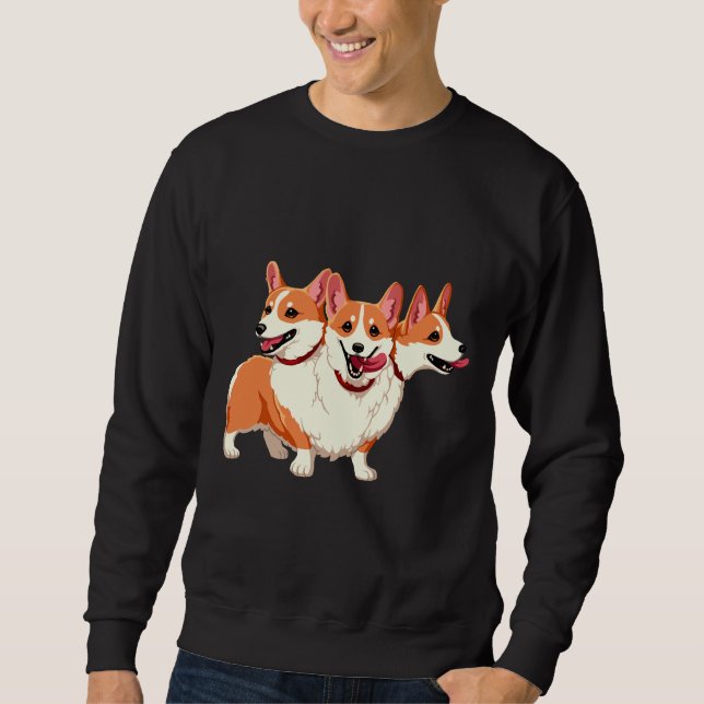 Corgi Cerberus Lång Ärmad Tröja (Framsida)