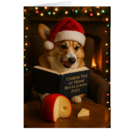 Corgi 'Cheese Tax' Christmas card Hälsningskort