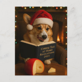 Corgi 'Cheese Tax' Christmas postcard Vykort