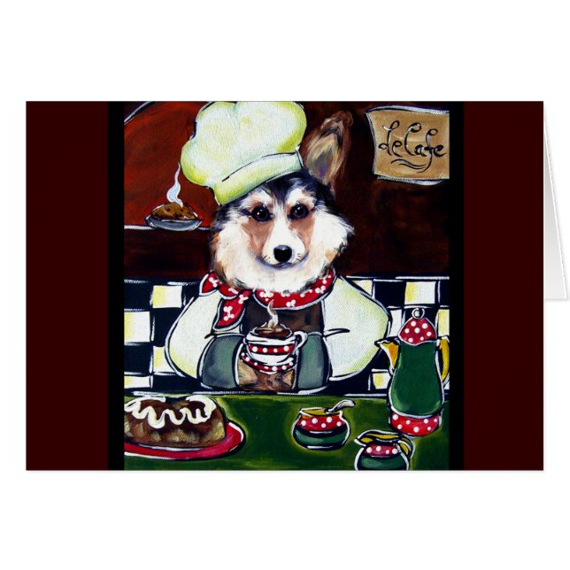 Corgi Chef Hälsningskort (Framsidan Horizontal)