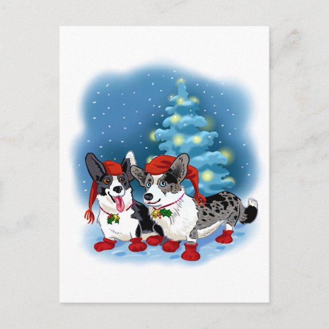 CORGI CHRISTMAS HELG VYKORT (Framsida)