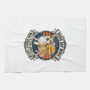 Corgi Citat Tröja Vintage Gravyr Hund Älskare Tee_ Kökshandduk