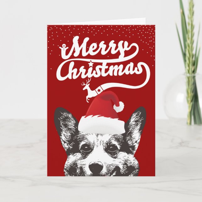 Corgi Clause God jul Red Helgdag Helgkort (Framsida)