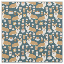 Corgi Coffee-väv - söt corgi mönster Tyg