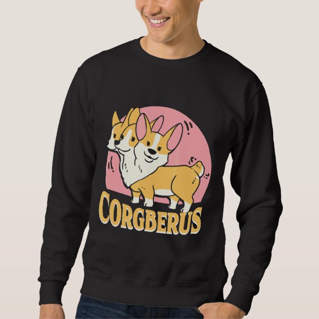 Corgi Corgberus Kort Hund Pun Lång Ärmad Tröja (Framsida)