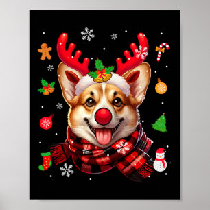 Corgi Cosplay Reindeer jul Costume Owner Fam Poster