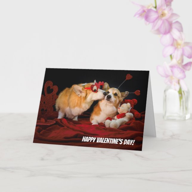 Corgi Couple Valentine kort (Orkide)