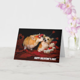 Corgi Couple Valentine kort