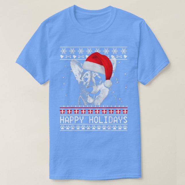 Corgi Cute Glad helg jul, Hund älskare Julafton T Shirt (Design framsida)
