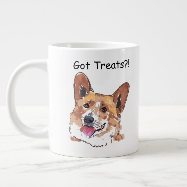 Corgi Cute Lycklig Smiling Hund | HAR Jumbo Mugg (Vänster)
