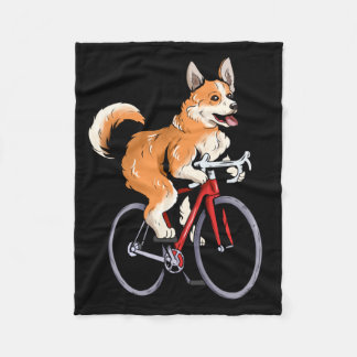 Corgi cyklar på cykel söt cyklist fleecefilt