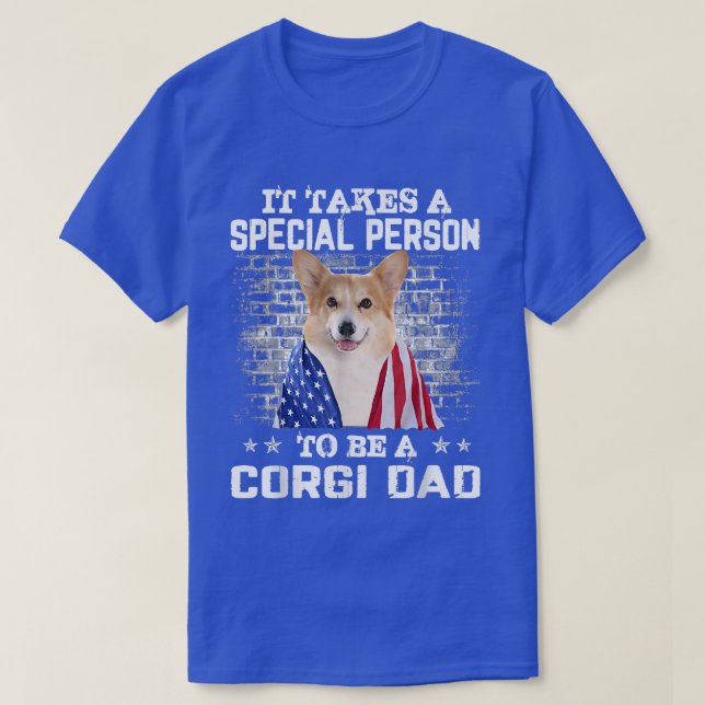 Corgi Dad With Proud American Flag Dog Father's Da T Shirt (Design framsida)