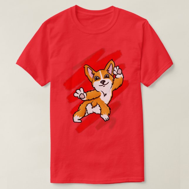 Corgi Dancing T Shirt (Design framsida)