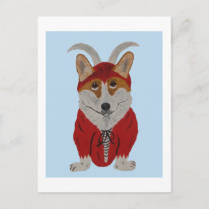 Corgi Djävul Helg Vykort