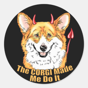 Corgi Djävulen gjorde det Runt Klistermärke