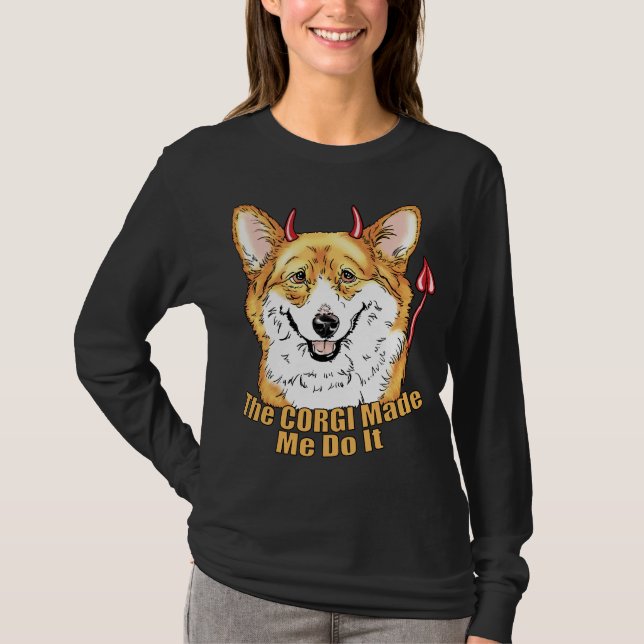 Corgi Djävulen gjorde det Tee Shirt (Framsida)