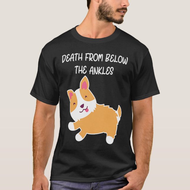 Corgi Död underfötterna Hund T Shirt (Framsida)