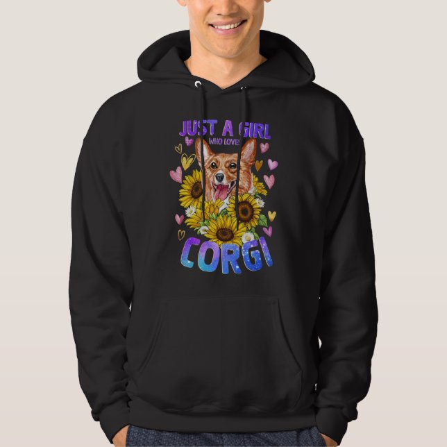 Corgi Dog   Cute Puppy Girl Woman Hoodie (Framsida)