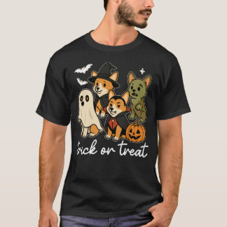 Corgi Dog Halloween Costume Spooky T Shirt