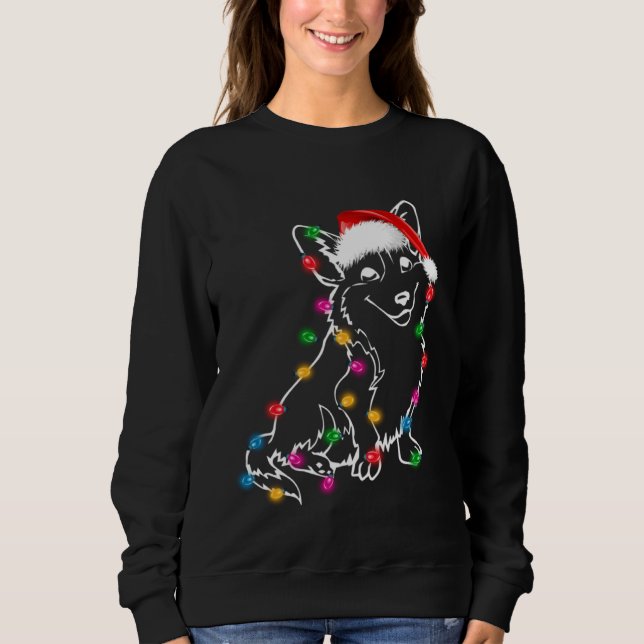 Corgi Dog Lights Christmas Matching Family T Shirt (Framsida)