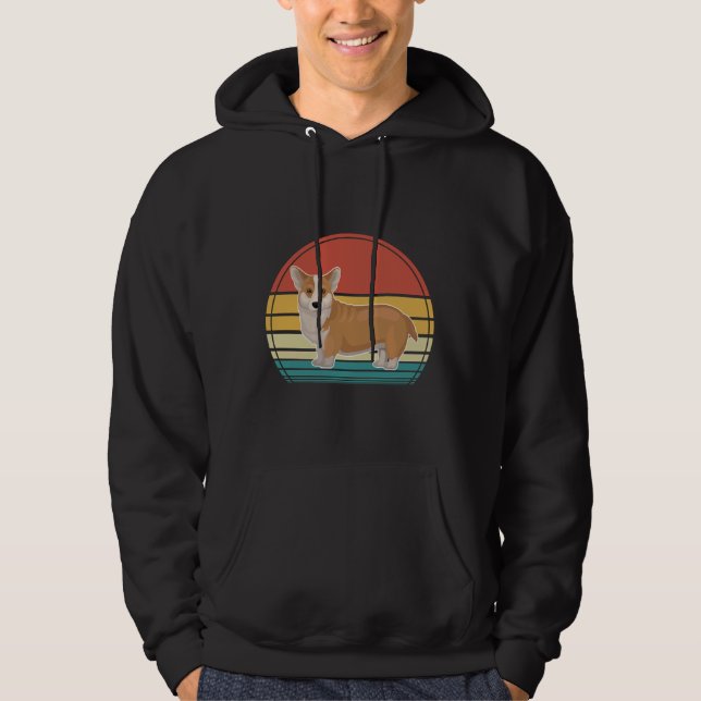 Corgi Dog Retro  20 Hoodie (Framsida)