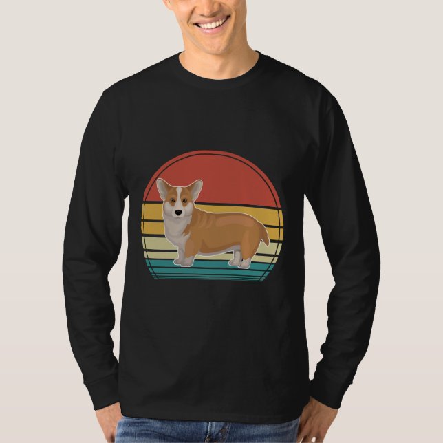 Corgi Dog Retro  20 T Shirt (Framsida)