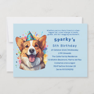 Corgi Doggo Tass-ty: En födelsedagsutslag Inbjudningar